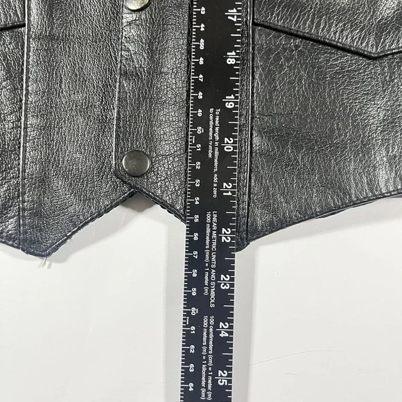 HARLEY-DAVIDSON American Top Genuine Leather Vest Size 36 Black Motorcycle Biker - Picture 12 of 14